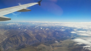 View Ladakh dari pesawat menjelang landing